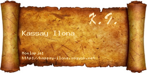 Kassay Ilona névjegykártya